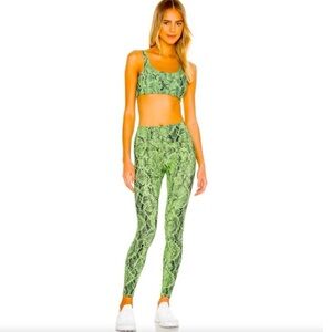 Crop Top Neon Snakeskin Leggings ALO Yoga Pants Jumpsuits Alo